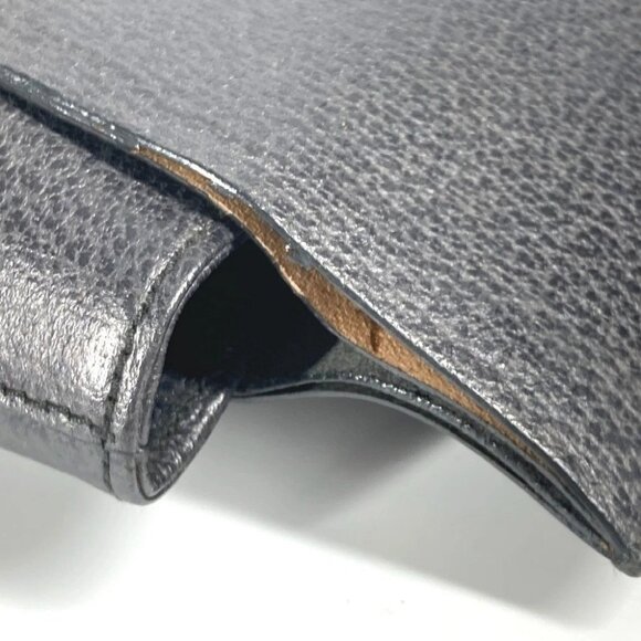 GUCCI 001・1118 vintage Bamboo Tote Bag Flap Hand Bag Leather gray - Picture 9 of 14